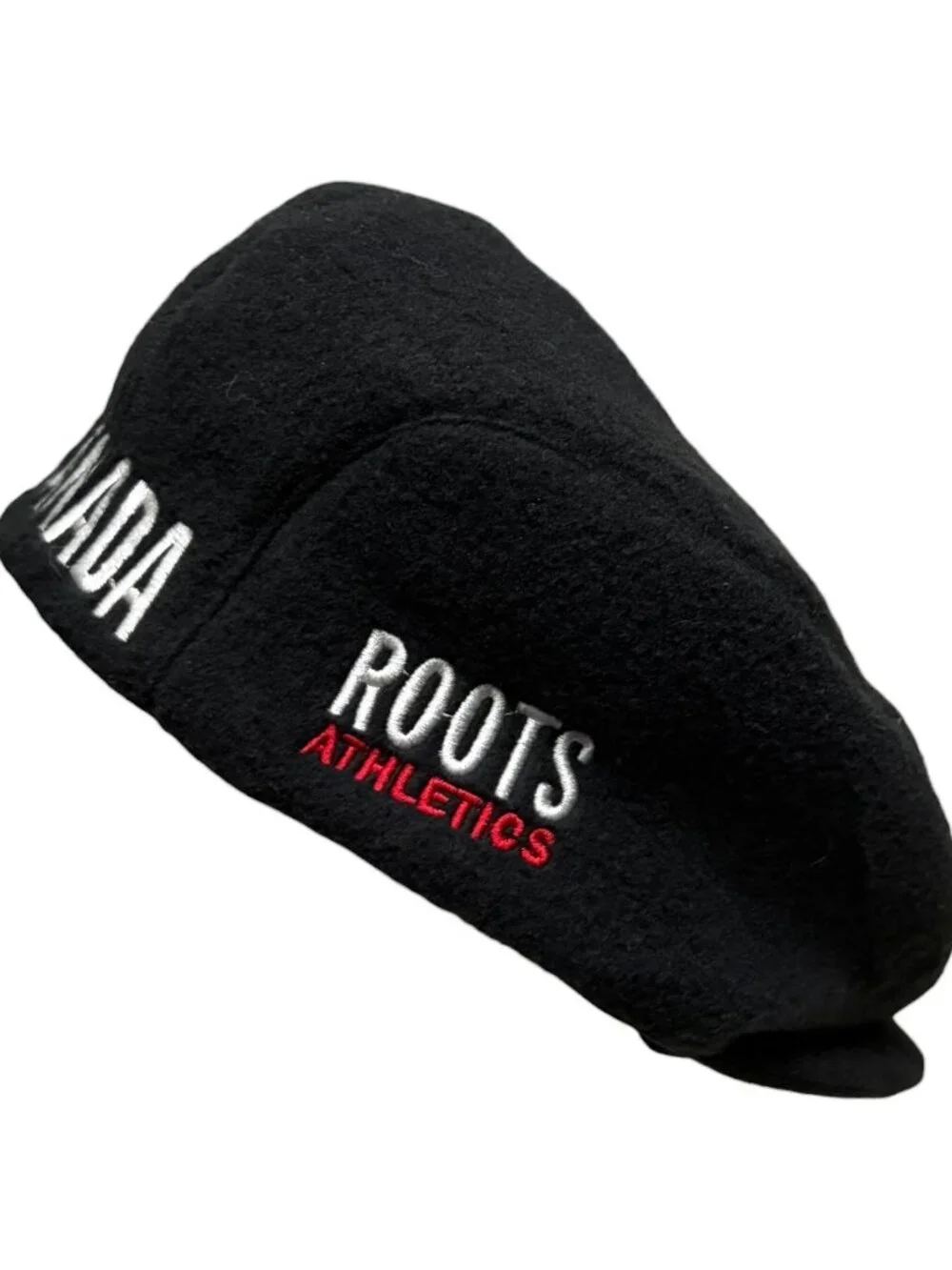 Vintage Roots Canada Olympics Black Hat Poor Boy Cap Fleece Nagano Japan 1998 - Picture 1 of 8